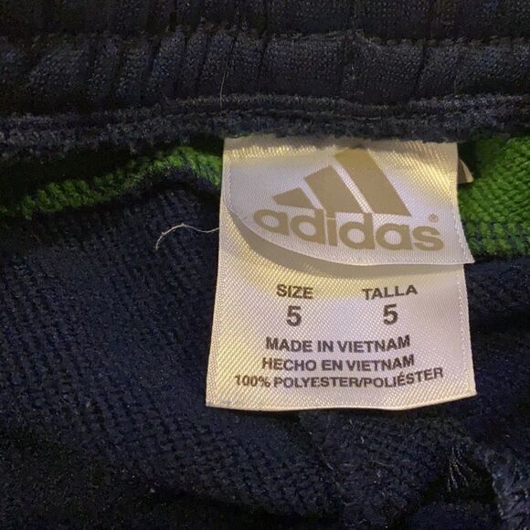 Adidas Navy Blue with Colors Boys Athletic Pants - Picture 5 of 6